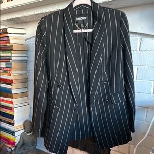 Studio Black Striped Blazer